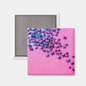 Schmetterlinge Blue Pink Schöne Magnet (Vorderseite/Rückseite)