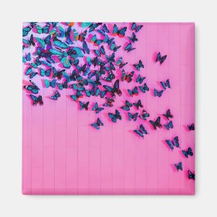 Schmetterlinge Blue Pink Schöne Magnet