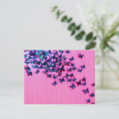 Schmetterlinge Blue Pink Schöne Postkarte (Stehend Vorderseite)
