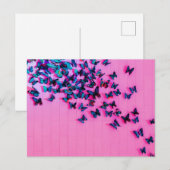 Schmetterlinge Blue Pink Schöne Postkarte (Vorne/Hinten)