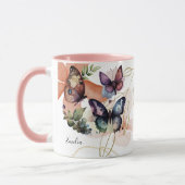 Schmetterlinge Blühen Schöner Name Tasse (Links)