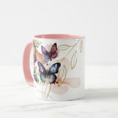 Schmetterlinge Blühen Schöner Name Tasse (Vorderseite Links)