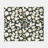 Schmetterlinge & Blume: Doodle Summer Pattern. Fleecedecke (Vorderseite (Horizontal))