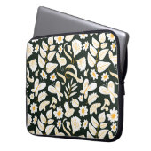 Schmetterlinge & Blume: Doodle Summer Pattern. Laptopschutzhülle (Vorderseite Links)