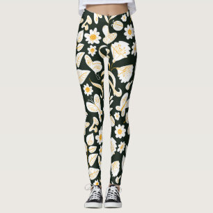 Schmetterlinge & Blume: Doodle Summer Pattern. Leggings