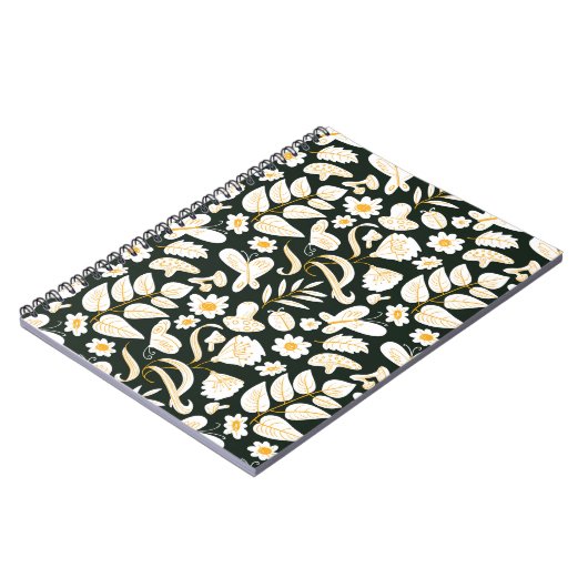 Schmetterlinge & Blume: Doodle Summer Pattern. Notizblock (Linke Seite)