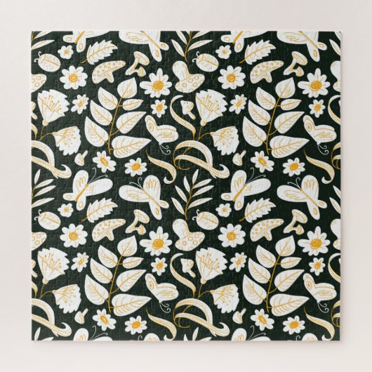 Schmetterlinge & Blume: Doodle Summer Pattern. Puzzle (Vertikal)