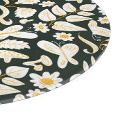 Schmetterlinge & Blume: Doodle Summer Pattern. Schneidebrett (Ecke)