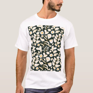 Schmetterlinge & Blume: Doodle Summer Pattern. T-Shirt