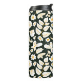Schmetterlinge & Blume: Doodle Summer Pattern. Thermosbecher (Nach links gedreht)