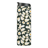 Schmetterlinge & Blume: Doodle Summer Pattern. Thermosbecher (Nach rechts gedreht)