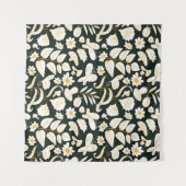 Schmetterlinge & Blume: Doodle Summer Pattern. Wandteppich (Vorderseite (Horizontal))