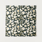 Schmetterlinge & Blume: Doodle Summer Pattern. Wandteppich (Vorderseite)