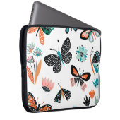 Schmetterlinge Blume: Handgezeichnete Sammlung Laptopschutzhülle (Vorne Rechts)