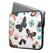 Schmetterlinge Blume: Handgezeichnete Sammlung Laptopschutzhülle (Vorderseite Links)