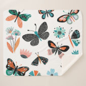 Schmetterlinge Blume: Handgezeichnete Sammlung Sherpadecke (Vorderseite (Horizontal))