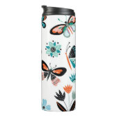 Schmetterlinge Blume: Handgezeichnete Sammlung Thermosbecher (Nach rechts gedreht)