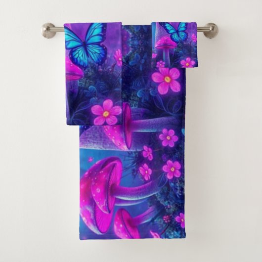 Schmetterlinge Blume Mushcrooms-Fiarycore Badhandtuch Set (Insitu)