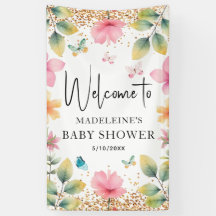 Schmetterlinge Blume Pink Baby Dusche Empfang
