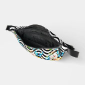 Schmetterlinge Blume Schwarz-Weiß-Streifen Bauchtasche (Offen)