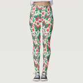 Schmetterlinge, Blume und Blätter Leggings (Vorderseite)