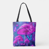 Schmetterlinge, Blume und Mushroom-Fairycore Tasche (Rückseite)