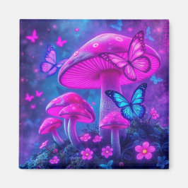 Schmetterlinge Blume und Pilze-Fairycore Magnet