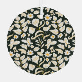Schmetterlinge & Blumen: Doodle-Sommer-Muster. Ornament Aus Glas (Rückseite)