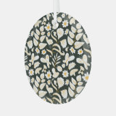 Schmetterlinge & Blumen: Doodle-Sommer-Muster. Ornament Aus Glas (Vorderseite links)