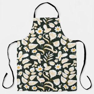 Schmetterlinge & Blumen: Doodle Sommer Muster. Schürze