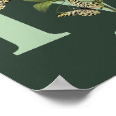 Schmetterlinge Blumen Monogramm Anfangsbuchstabe M Poster (Ecke)
