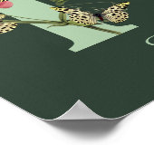 Schmetterlinge Blumen Monogramm Anfangsbuchstabe P Poster (Ecke)