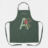 Schmetterlinge Blumen Monogramm Initiale A Persona Schürze (Vorderseite)