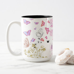 Schmetterlinge & Blumen Tasse   Schöne Blumenmuste