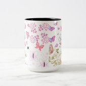 Schmetterlinge & Blumen Tasse | Schöne Blumenmuste (Mittel)