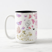Schmetterlinge & Blumen Tasse | Schöne Blumenmuste (Links)
