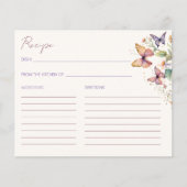 Schmetterlinge Blumenkochkarte für das Brautparty (Vorderseite)