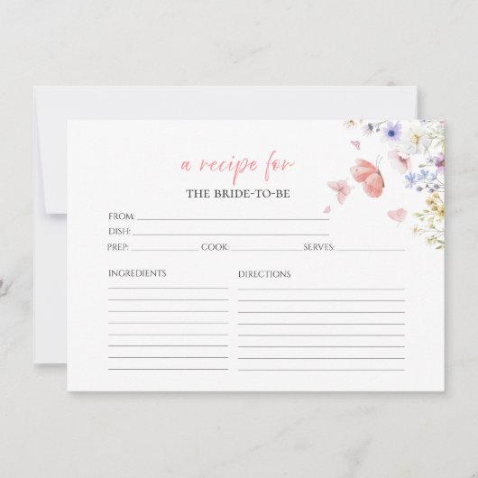 Schmetterlinge Blumenkrebskarten für Brautparty Einladung (Vorderseite)