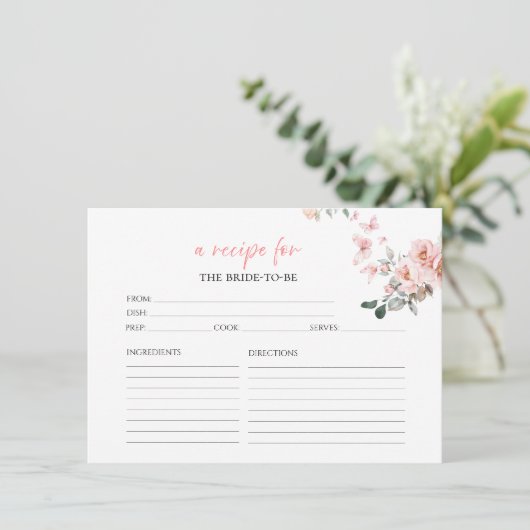 Schmetterlinge Blumenkrebskarten für Brautparty Einladung (Stehend Vorderseite)