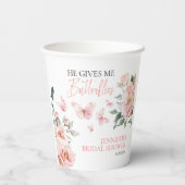 Schmetterlinge Blumenrosa Brautparty Pappbecher (Rückseite)