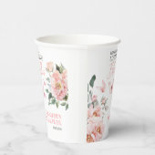 Schmetterlinge Blumenrosa Brautparty Pappbecher (Rechts)