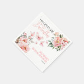 Schmetterlinge Blumenrosa Brautparty Serviette (Ecke)