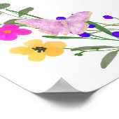 Schmetterlinge boho helle Wildblumen Begrüßung Poster (Ecke)