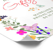 Schmetterlinge boho leuchtende wilde Blumen Brauts Poster (Ecke)