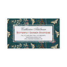 Schmetterlinge Botanisch Vintage Dunkelgrün Elegan