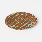 Schmetterlinge, braun, türkis und korallenfarben pappteller (Schrägansicht)