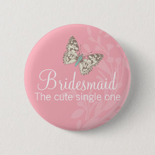 Schmetterlinge Brautjungfer rosa Hochzeit Ansteckn Button