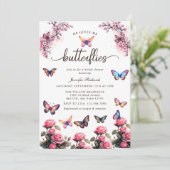 Schmetterlinge | Brautparty Aquarell Einladung (Stehend Vorderseite)