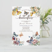 Schmetterlinge | Brautparty Aquarell Einladung (Stehend Vorderseite)