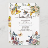 Schmetterlinge | Brautparty Aquarell Einladung (Vorne/Hinten)